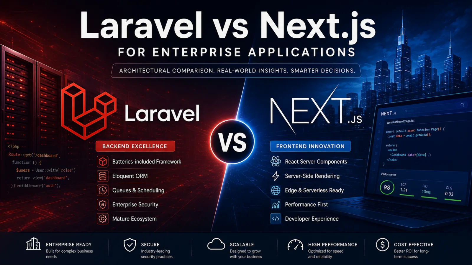 Laravel vs Next.js for Enterprise Applications: The Architect's Guide