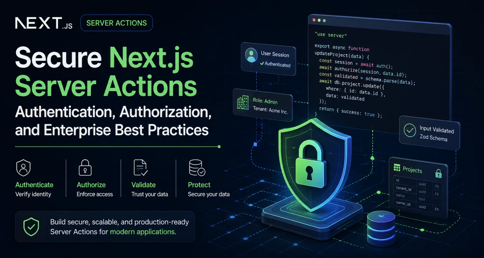 Next.js Server Actions Security: Authentication, Authorization, and Enterprise Best Practices